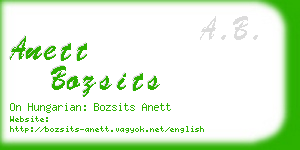 anett bozsits business card